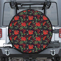 Poinsettia Flower Pattern Print Tire Cover