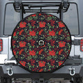 Poinsettia Flower Pattern Print Tire Cover With Camera Hole