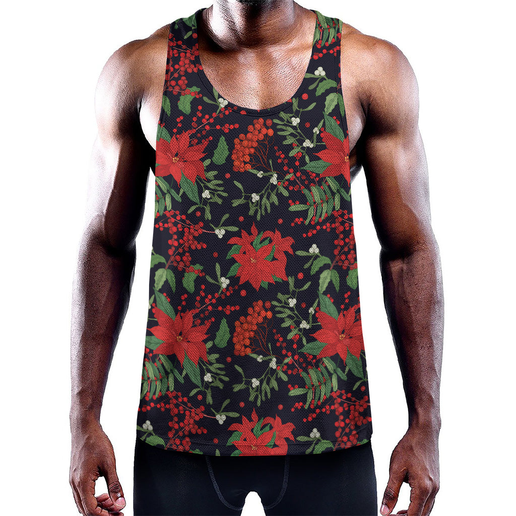 Poinsettia Flower Pattern Print Training Tank Top