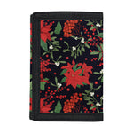 Poinsettia Flower Pattern Print Trifold Wallet
