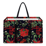Poinsettia Flower Pattern Print Utility Tote Bag