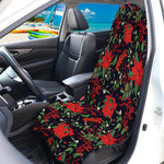 Poinsettia Flower Pattern Print Waterproof Car Seat Cover