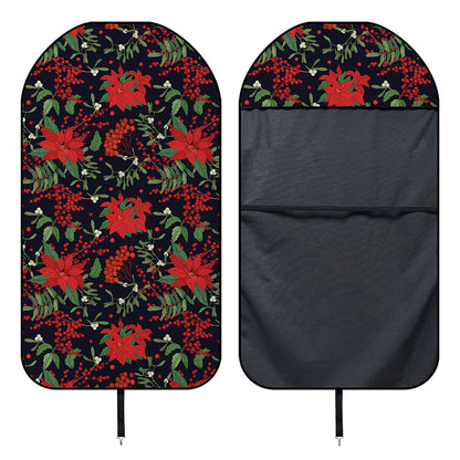 Poinsettia Flower Pattern Print Waterproof Car Seat Cover