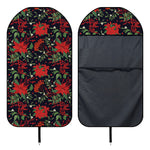 Poinsettia Flower Pattern Print Waterproof Car Seat Cover