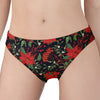 Poinsettia Flower Pattern Print Women's Panties