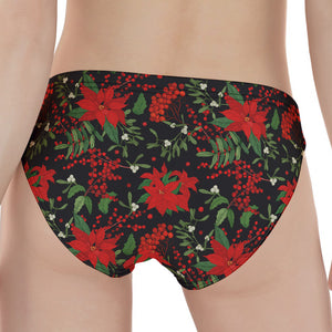 Poinsettia Flower Pattern Print Women's Panties