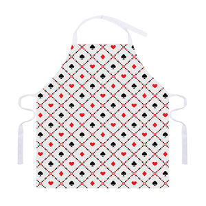 Poker Playing Card Suits Pattern Print Adjustable Apron