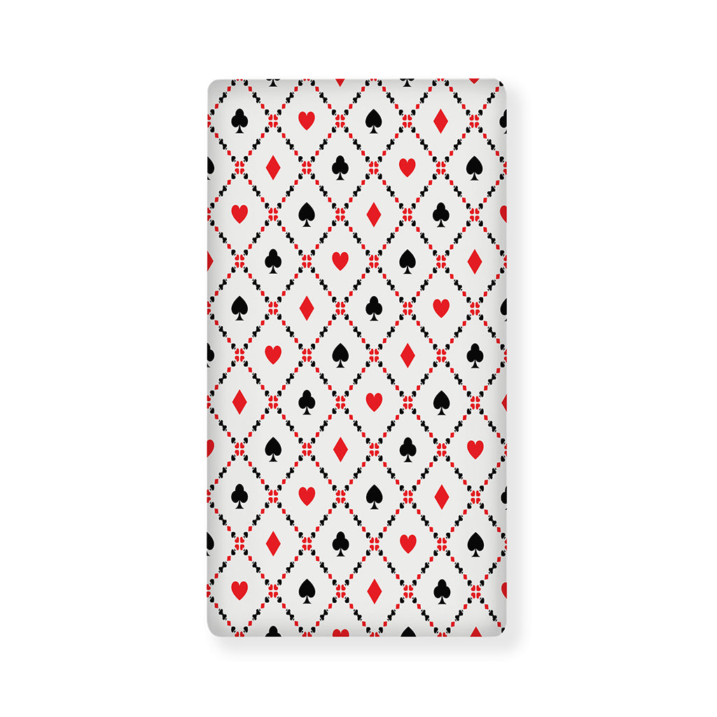 Poker Playing Card Suits Pattern Print Baby Crib Sheet