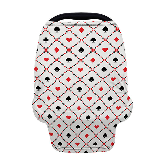 Poker Playing Card Suits Pattern Print Baby Seat Cover
