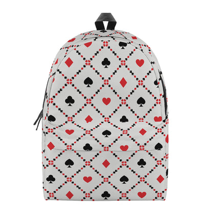 Poker Playing Card Suits Pattern Print Backpack