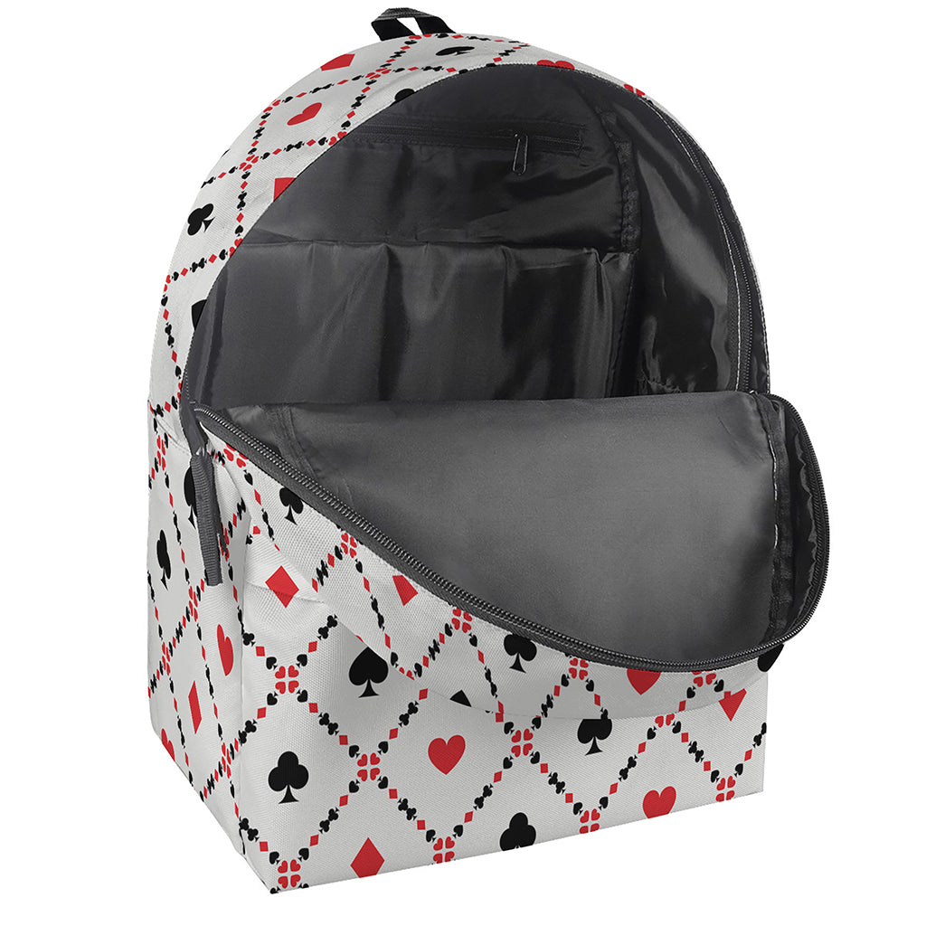 Poker Playing Card Suits Pattern Print Backpack