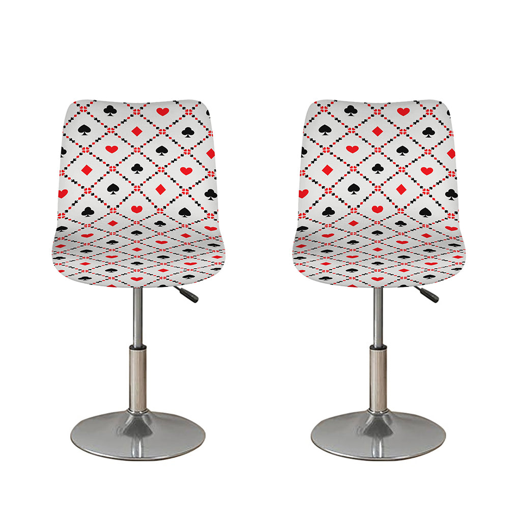 Poker Playing Card Suits Pattern Print Bar Stool Covers