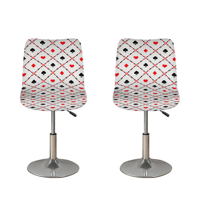 Poker Playing Card Suits Pattern Print Bar Stool Covers