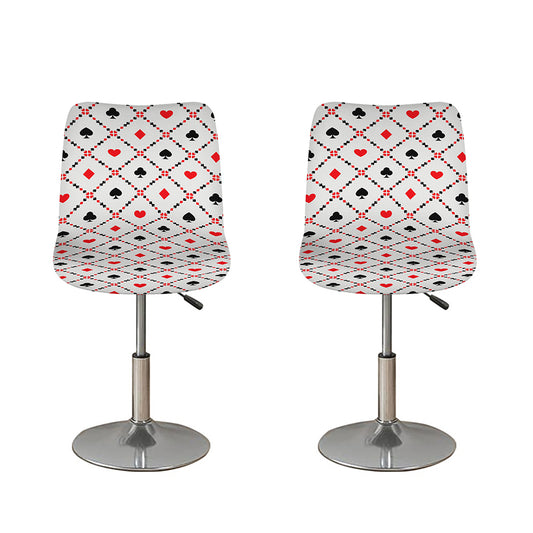 Poker Playing Card Suits Pattern Print Bar Stool Covers