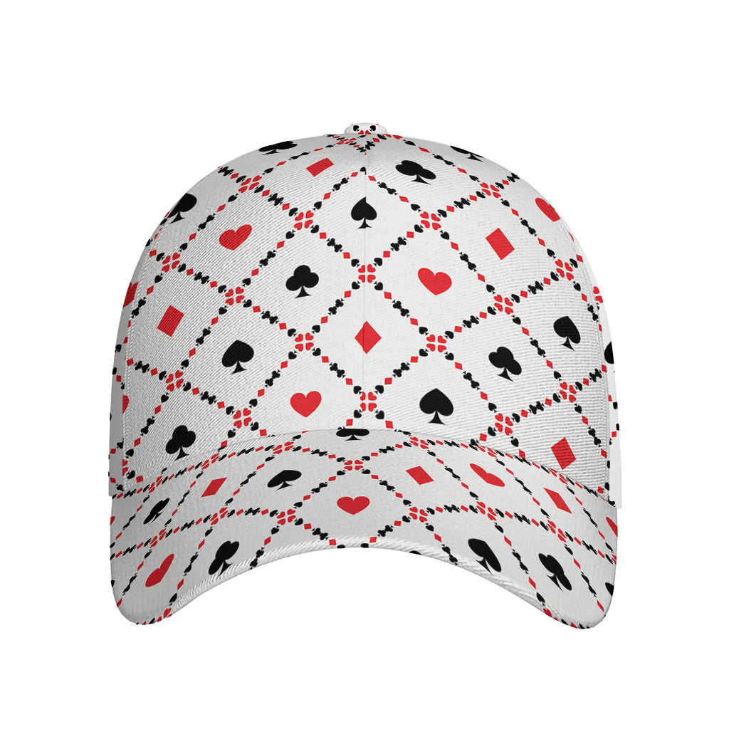 Poker Playing Card Suits Pattern Print Baseball Cap