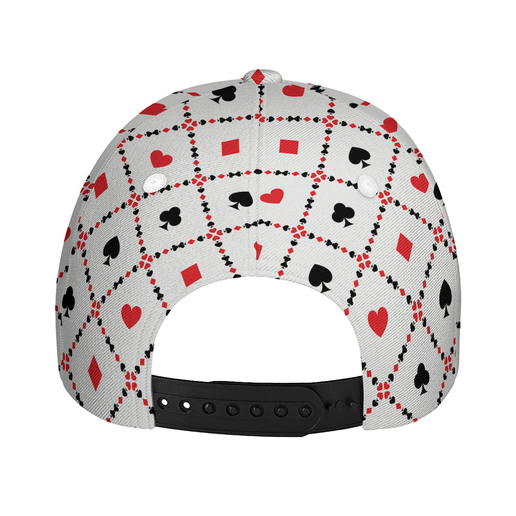 Poker Playing Card Suits Pattern Print Baseball Cap