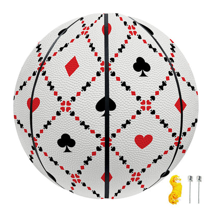 Poker Playing Card Suits Pattern Print Basketball