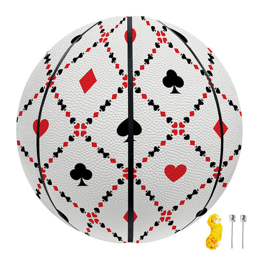 Poker Playing Card Suits Pattern Print Basketball