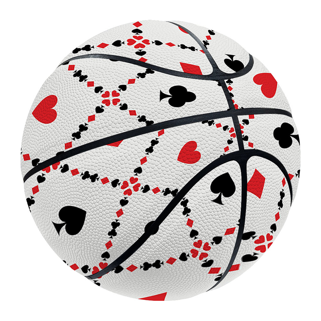 Poker Playing Card Suits Pattern Print Basketball