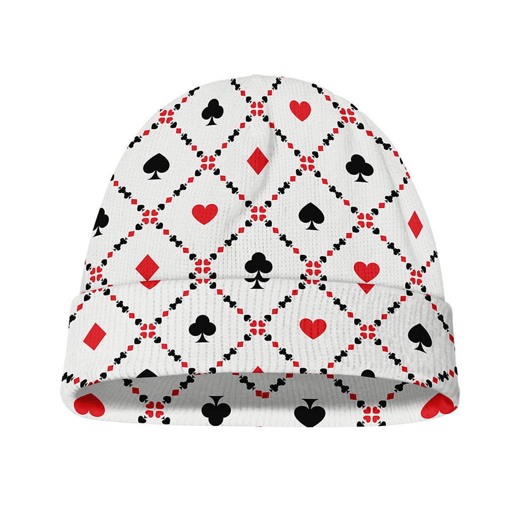 Poker Playing Card Suits Pattern Print Beanie