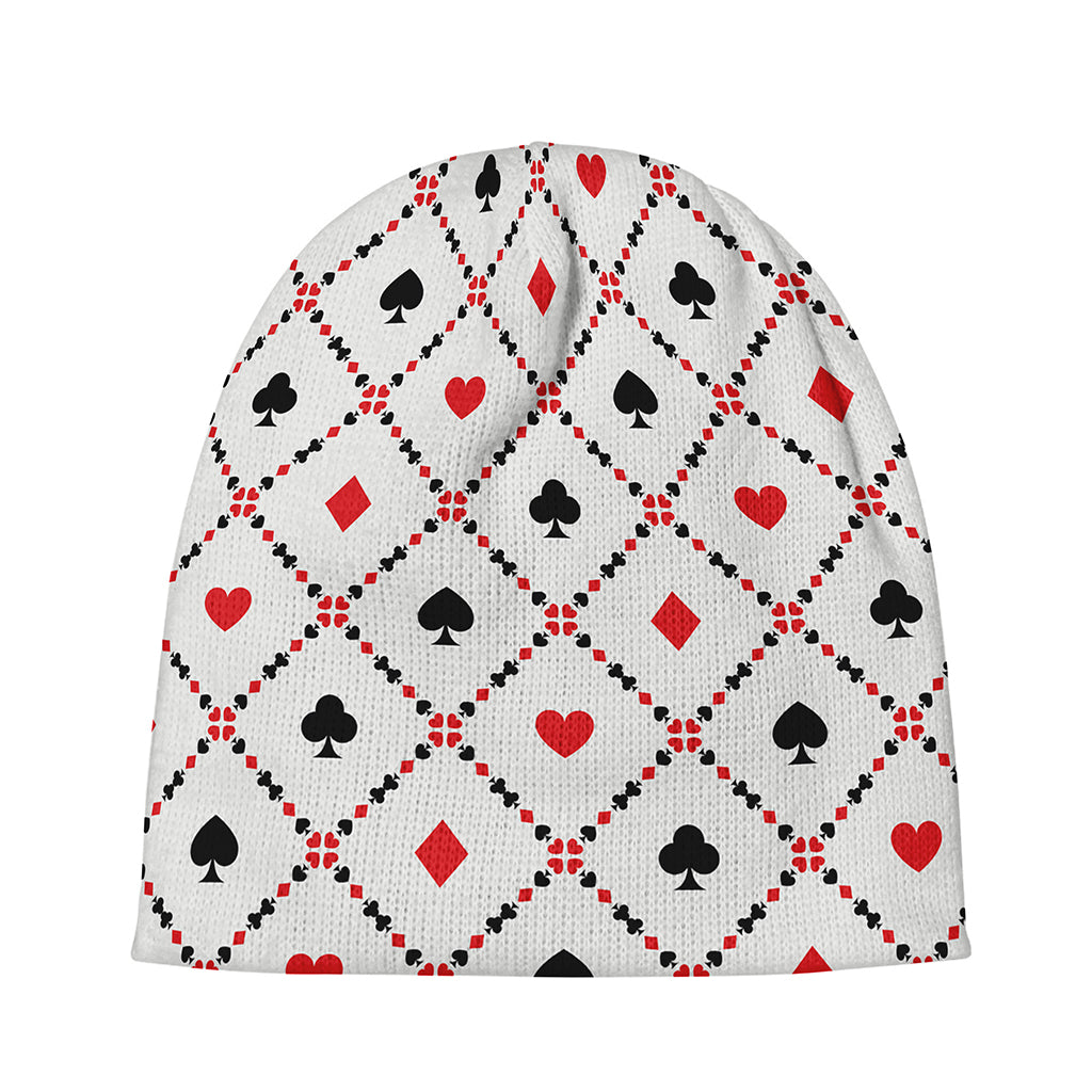 Poker Playing Card Suits Pattern Print Beanie