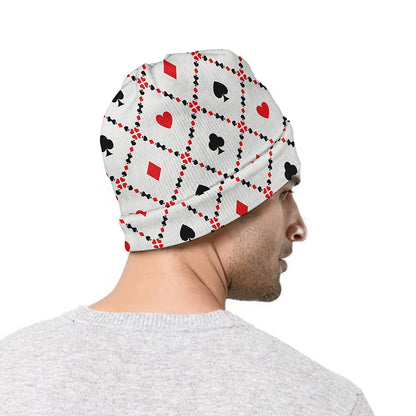 Poker Playing Card Suits Pattern Print Beanie