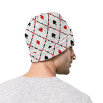 Poker Playing Card Suits Pattern Print Beanie