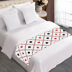 Poker Playing Card Suits Pattern Print Bed Runner
