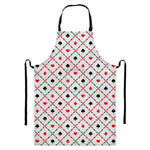 Poker Playing Card Suits Pattern Print Bib Apron With Pocket