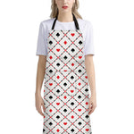 Poker Playing Card Suits Pattern Print Bib Apron With Pocket