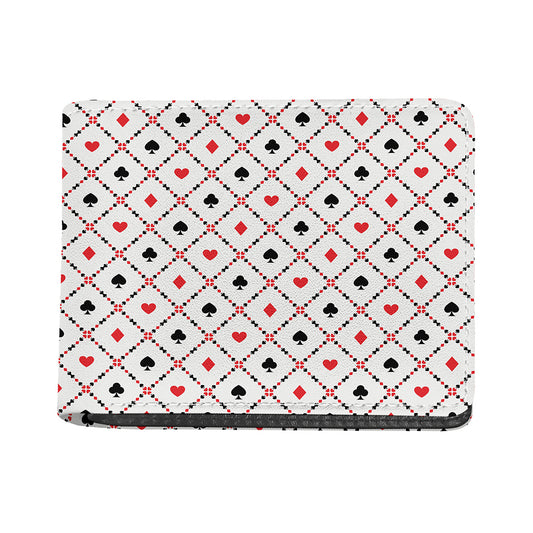Poker Playing Card Suits Pattern Print Bifold Wallet