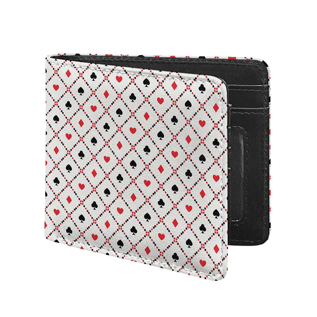 Poker Playing Card Suits Pattern Print Bifold Wallet