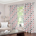 Poker Playing Card Suits Pattern Print Blackout Grommet Curtains