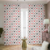 Poker Playing Card Suits Pattern Print Blackout Pencil Pleat Curtains