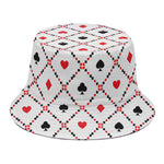 Poker Playing Card Suits Pattern Print Bucket Hat