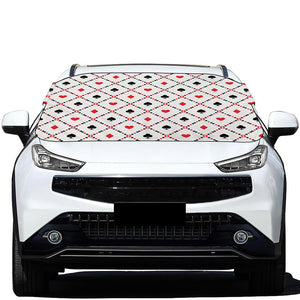 Poker Playing Card Suits Pattern Print Car Windshield Snow Cover