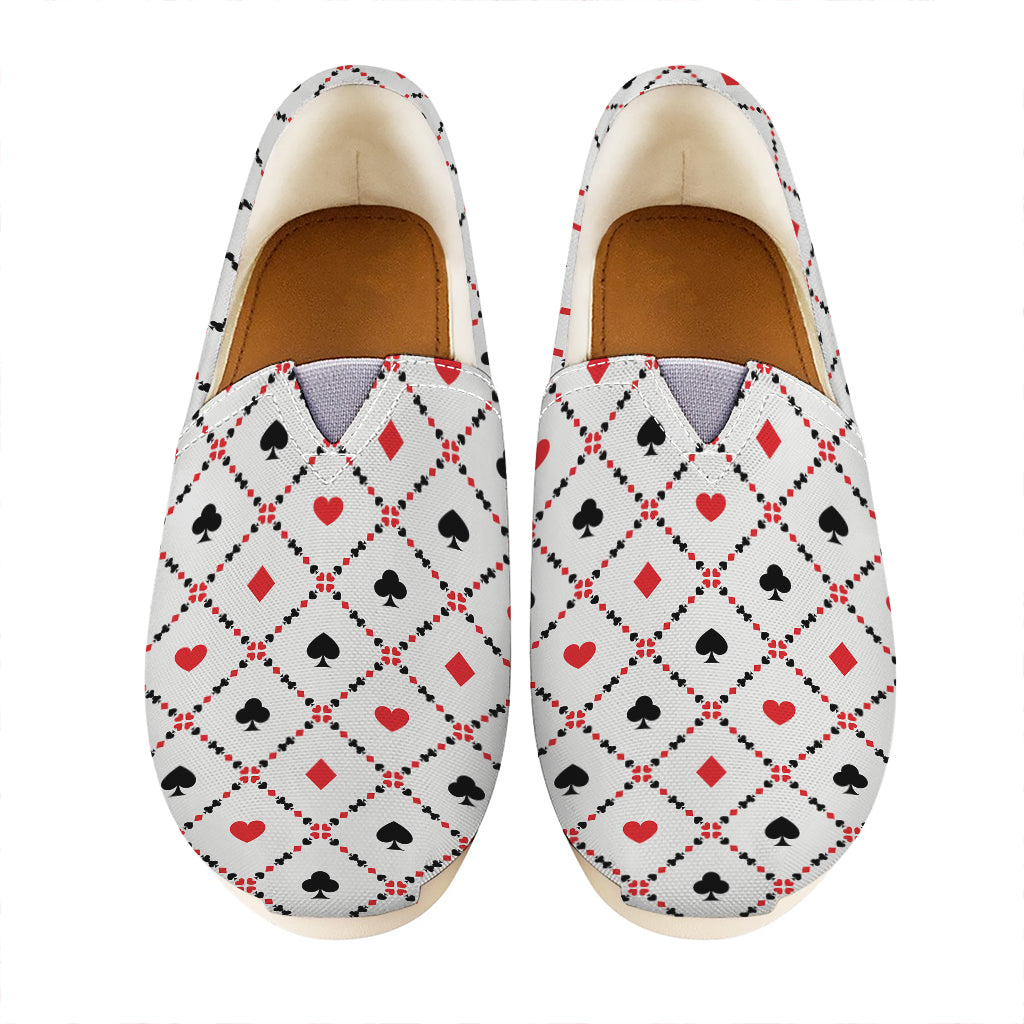 Poker Playing Card Suits Pattern Print Casual Shoes