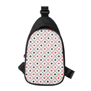 Poker Playing Card Suits Pattern Print Chest Bag