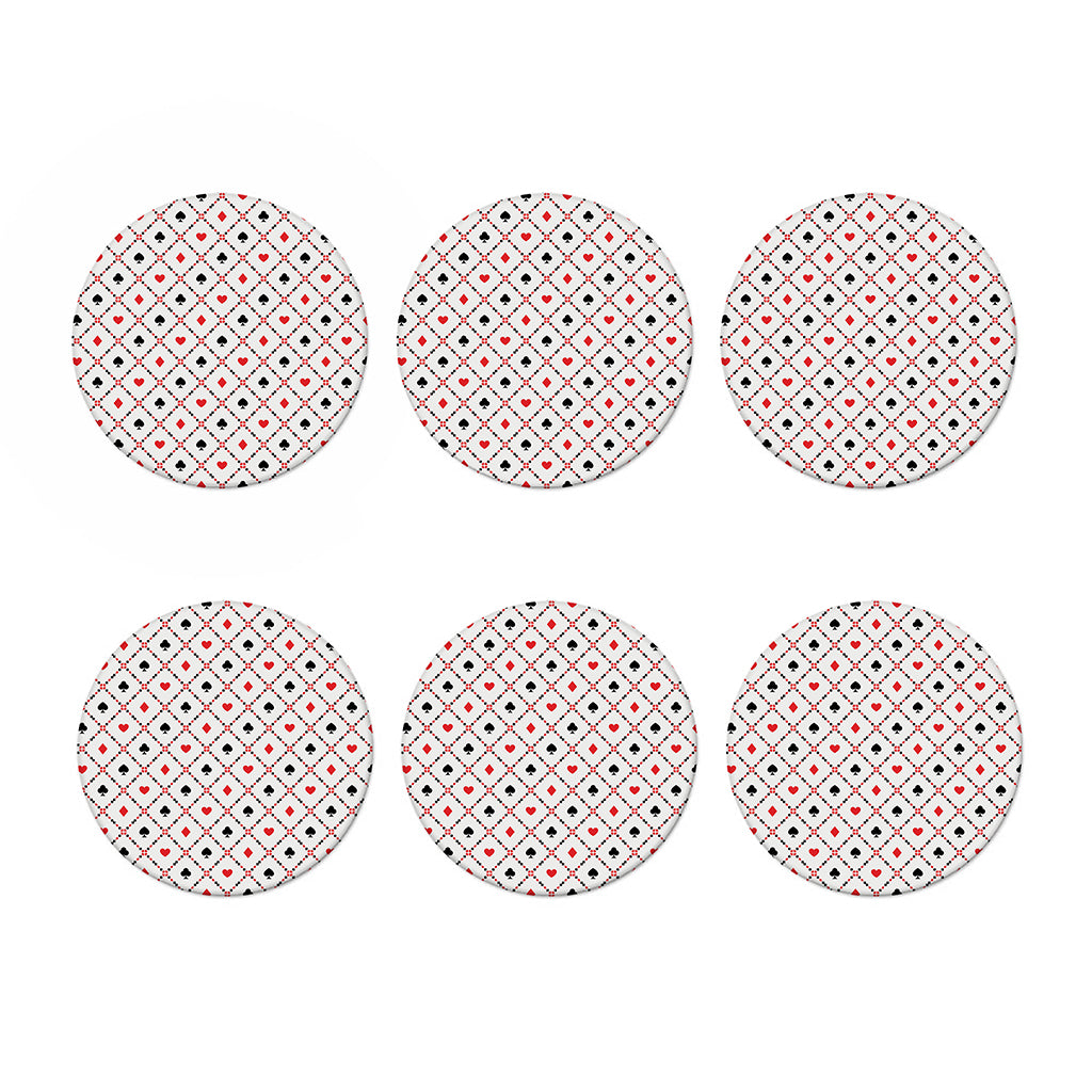 Poker Playing Card Suits Pattern Print Coaster Set