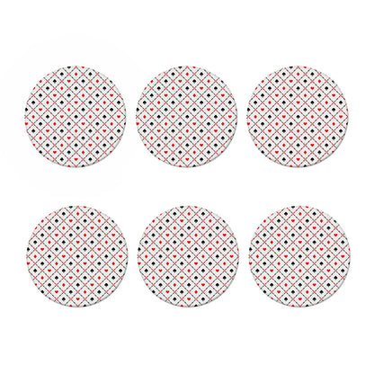 Poker Playing Card Suits Pattern Print Coaster Set