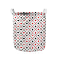 Poker Playing Card Suits Pattern Print Collapsible Laundry Basket