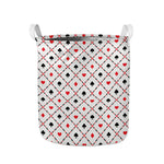 Poker Playing Card Suits Pattern Print Collapsible Laundry Basket
