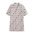 Poker Playing Card Suits Pattern Print Cotton Hawaiian Shirt