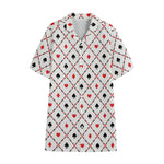 Poker Playing Card Suits Pattern Print Cotton Hawaiian Shirt