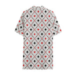 Poker Playing Card Suits Pattern Print Cotton Hawaiian Shirt