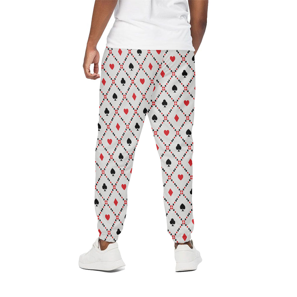 Poker Playing Card Suits Pattern Print Cotton Pants