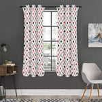Poker Playing Card Suits Pattern Print Curtain