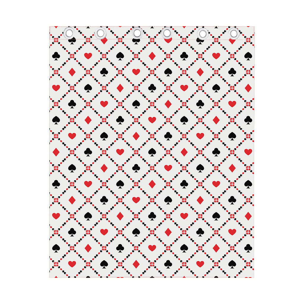 Poker Playing Card Suits Pattern Print Curtain