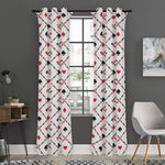 Poker Playing Card Suits Pattern Print Curtain
