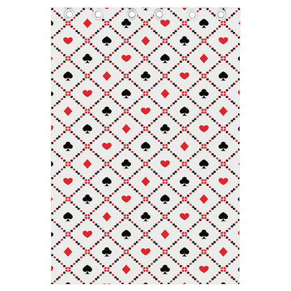 Poker Playing Card Suits Pattern Print Curtain
